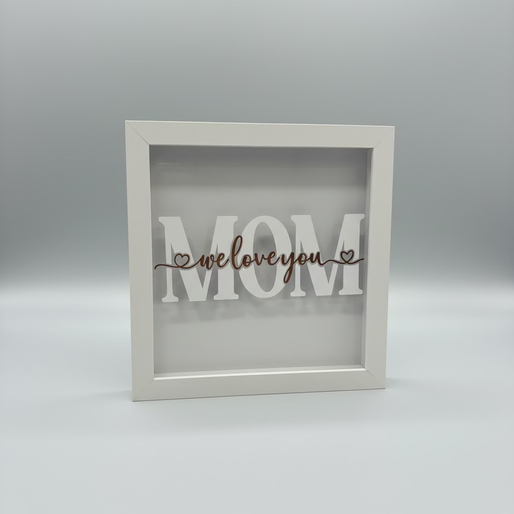 Mom Shadow Box Frame | “We Love You” Sign | Mother’s Day Gift | Home Decor for Mom | Personalized Gift Option
