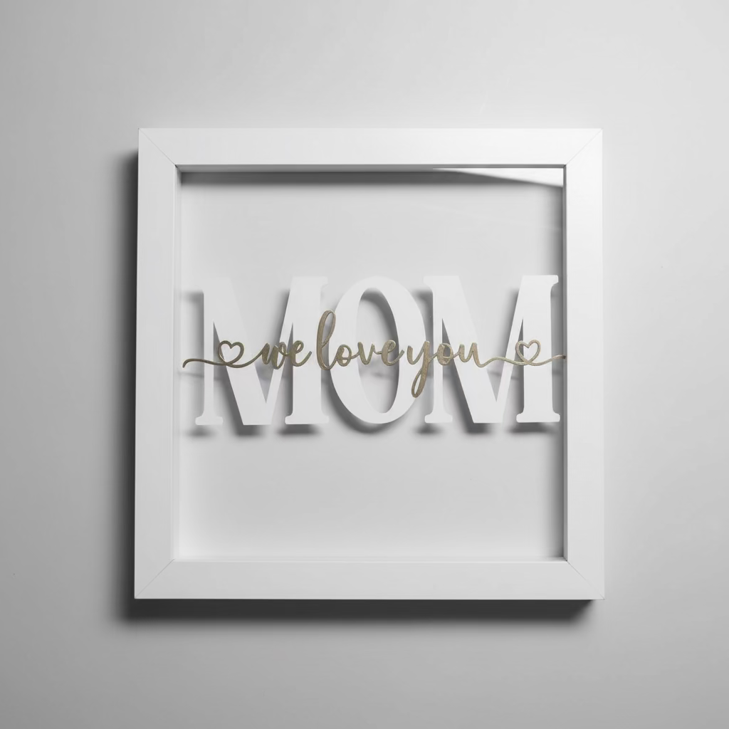 Mom Shadow Box Frame | “We Love You” Sign | Mother’s Day Gift | Home Decor for Mom | Personalized Gift Option