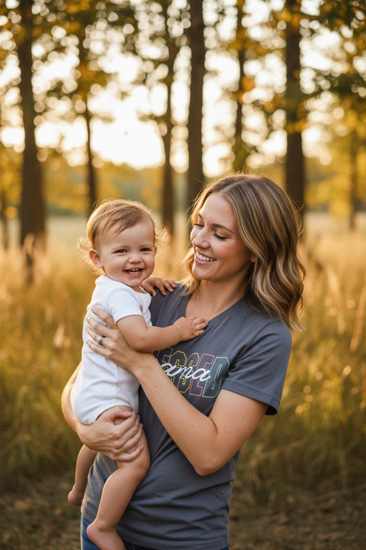 Blessed Mama” Retro Outline Graphic Tee