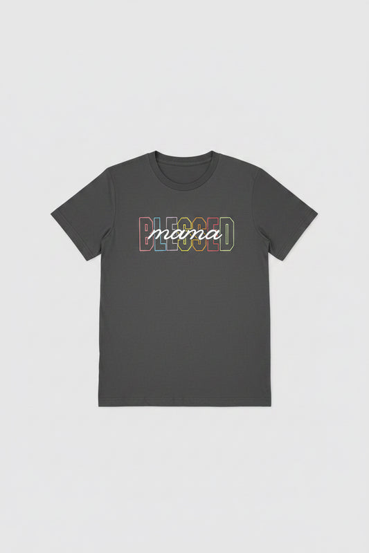 Blessed Mama” Retro Outline Graphic Tee