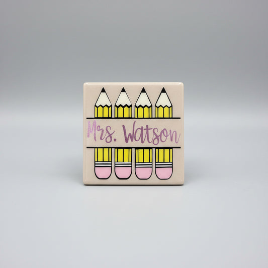 Custom Teacher Coasters – Personalized Teacher Gift