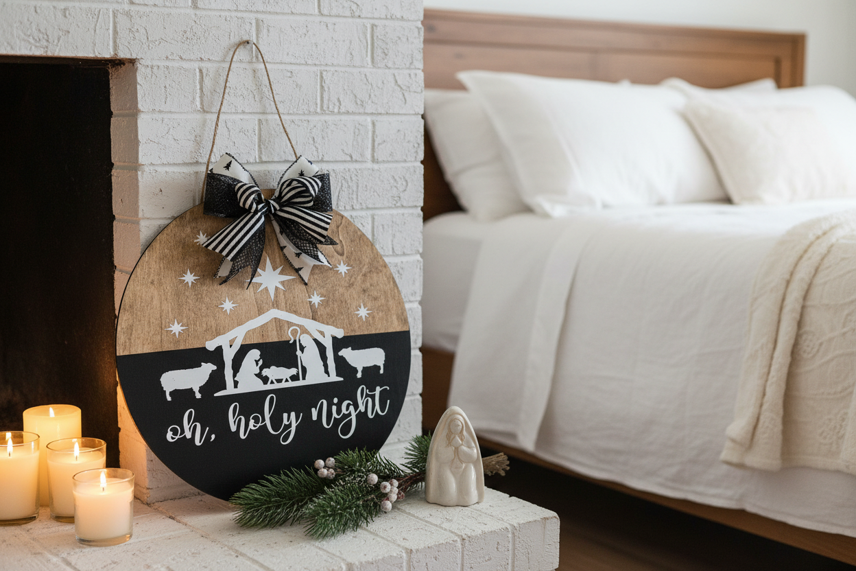 Oh Holy Night Sign serene Christmas lifestyle photo