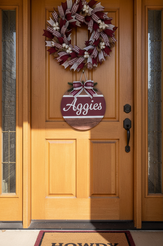 Texas Aggie Door Sign lifestyle photo